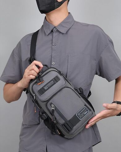 حقيبة ظهر O-TBOST Crossbody Sling حقيبة ظهر للرجال للسفر والتنزه سيرًا على الأقدام وحقيبة صدر نهارية (أسود) in Kuwait