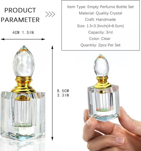 YU FENG Vintage Flower Glass Perfume Bottle Empty Refillable Painted Enameled Decorative Crystal Perfume Holder Container Scent Bottle(6ml) in Kuwait