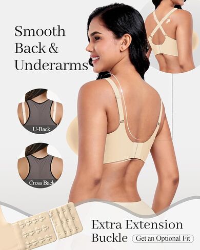 Vinfact Plunge v bras for Women no underwire Wireless Coverage Full Bralette Seamless tirt Tirm Everyday Sleep Bra in Kuwait