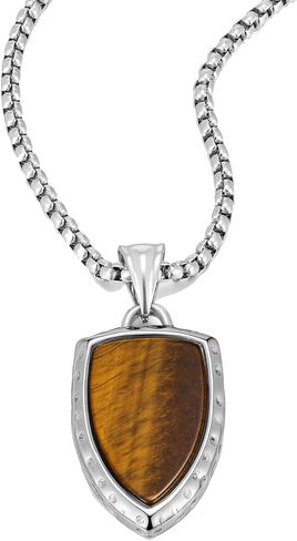 Stainless Steel Necklace for Men Shield Pendant Necklaces for Men, Durable & Fade-Resistant, Stylish Jewelry Gift for Him in Saudi Arabia