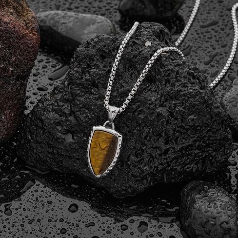 Stainless Steel Necklace for Men Shield Pendant Necklaces for Men, Durable & Fade-Resistant, Stylish Jewelry Gift for Him in Saudi Arabia