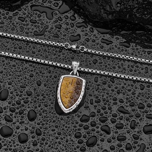 Stainless Steel Necklace for Men Shield Pendant Necklaces for Men, Durable & Fade-Resistant, Stylish Jewelry Gift for Him in Saudi Arabia