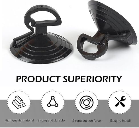 24 PCS PVC Suction Cup, Car Window Glass Mushroom Head Suction Cups, Reusable & Multi-Purpose & Strong-adsorption, Universal for Car Kitchen Bathroom Office (Black) in Saudi Arabia