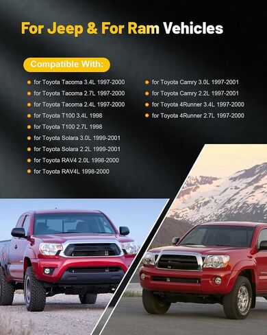 OCPTY 2 ملفات إشعال + 4 شمعات إشعال إيريديوم، مناسبة لسيارة Toyota Tacoma 2.7L/ 2.4L/3.4L 1997-2000، لـ Solara 3.0L/2.2L 1999-2001، لـ RAV4 2.0L 1998-2000 UF180 5C1298 C1133 in Saudi Arabia