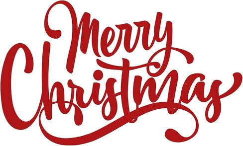 Merry Christmas Script Decal Vinyl Sticker Auto Car Truck Wall Laptop | Red | 5.5" x 3" in Saudi Arabia