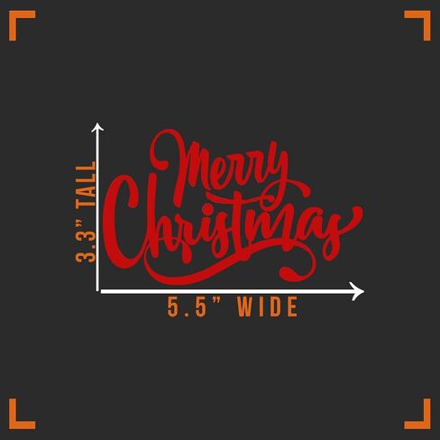 Merry Christmas Script Decal Vinyl Sticker Auto Car Truck Wall Laptop | Red | 5.5" x 3" in Saudi Arabia