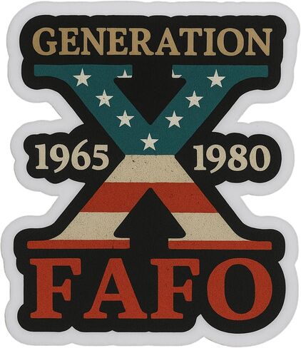 Generation 1965 X 1980 Fafo - ملصق فينيل جمالي - ملصق لاصق مقاوم للماء لأجهزة الكمبيوتر المحمول، زجاجة مياه، سيارة، مجلة، سجل القصاصات، الهاتف - ملصق متين 4 بوصات للمراهقين والبالغين والأطفال in Kuwait