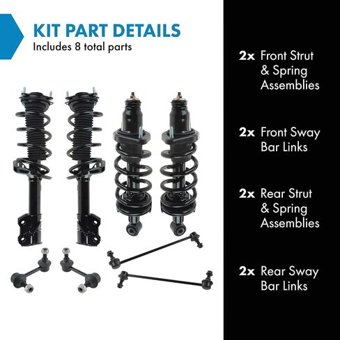 TRQ Front and Rear Suspension Kit Complete Strut & Coil Spring Assembly Sway Bar Stabilizer Link Compatible with 2007-2011 Honda CR-V in Saudi Arabia