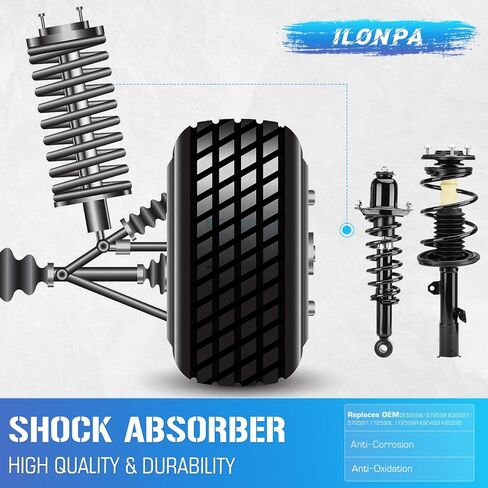 Front & Rear Struts w/Coil Spring & Sway Bar Links for 2009-2012 Toyota Corolla 1.8L / 2011-2013 Matrix 1.8L Shock Absorber 2*Lower Ball Joints Replace 832597 832598 172599R 172599L, 8PCS in Saudi Arabia