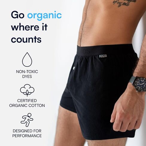 NADS Organic Cotton Boxers – Hormone-Friendly, Non-Toxic Men’s Underwear for Comfort, Support & Safer Nuts – Multi-Pack in Saudi Arabia