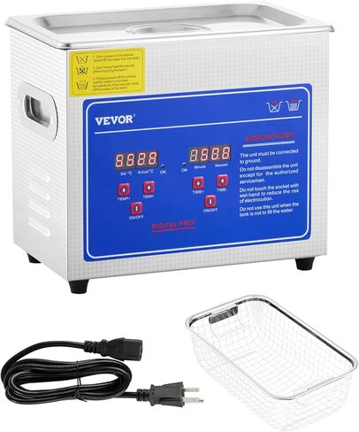 VEVOR 10L Sonic Gun Cleaner، آلة تنظيف احترافية فائقة الصوت بقدرة 300 واط مع مؤقت وسخان، منظف صوتي رقمي 40 كيلو هرتز مع سلة لأجزاء البندقية والرصاص والإمدادات العسكرية in Kuwait