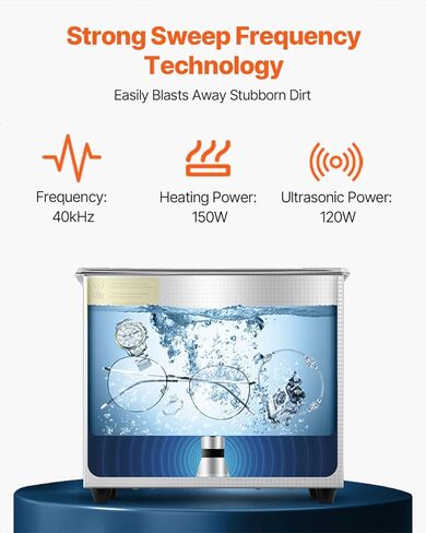 VEVOR 10L Sonic Gun Cleaner، آلة تنظيف احترافية فائقة الصوت بقدرة 300 واط مع مؤقت وسخان، منظف صوتي رقمي 40 كيلو هرتز مع سلة لأجزاء البندقية والرصاص والإمدادات العسكرية in Kuwait