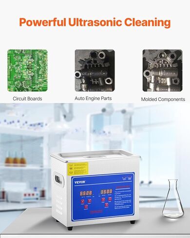 VEVOR 10L Sonic Gun Cleaner، آلة تنظيف احترافية فائقة الصوت بقدرة 300 واط مع مؤقت وسخان، منظف صوتي رقمي 40 كيلو هرتز مع سلة لأجزاء البندقية والرصاص والإمدادات العسكرية in Kuwait