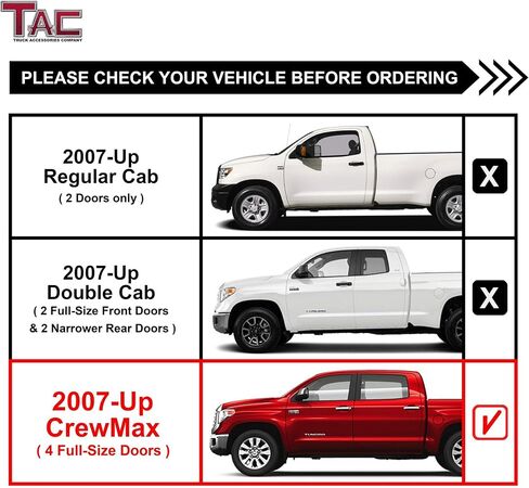 TAC Side Steps Running Boards Compatible with 2007-2021 Tundra CrewMax Truck Pickup 4.25" Texture Black Side Bars Nerf Bars Off Road Accessories (2pcs) in Saudi Arabia