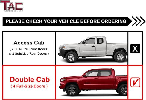TAC Side Steps Fit 2001-2004 Toyota Tacoma Double Cab 3 inches Black Side Bars Nerf Bars Step Rails Running Boards Off Road Automotive Exterior Accessories (2 Pieces Running Boards) in Saudi Arabia