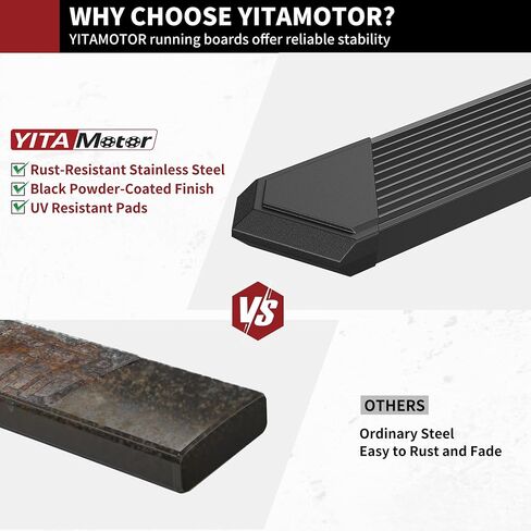 YITAMOTOR 6.5 inches Running Boards Replacement for 2015-2025 Ford F150 SuperCrew Cab, 2017-2024 F250 F350 Super Duty Crew Cab, Side Steps Nerf Bar Rails, Black in Saudi Arabia