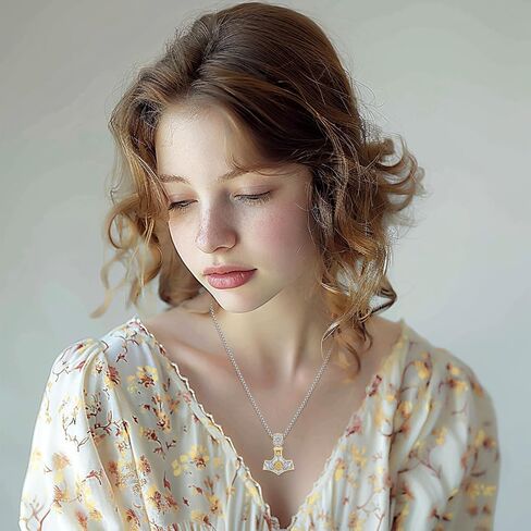 Viking Mjolnir Thors Hammer Necklace Norse Thor Talisman Amulet Pendant 925 Sterling Silver 18k Gold Plated Viking Jewelry Gifts for Men Women in Kuwait