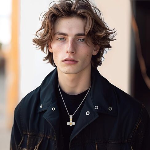 Viking Mjolnir Thors Hammer Necklace Norse Thor Talisman Amulet Pendant 925 Sterling Silver 18k Gold Plated Viking Jewelry Gifts for Men Women in Kuwait