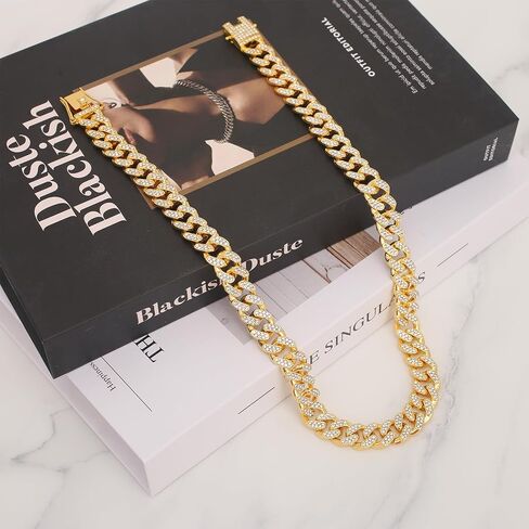 Cool Cuban Chain for Men - Stylish Mens Necklace 18/20 inch Cuban Chains in Silver & Gold - Comes With a Jewelry Box Hip Hop Jewelry Gift in Saudi Arabia