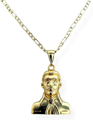 Jesus Malverde Bust Gold Plated Pendant Charm Necklace Religious Gift in Saudi Arabia