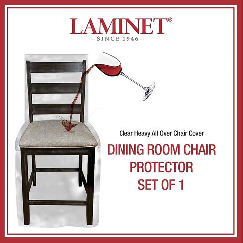 LAMINET Heavy-Duty Crystal-Clear Dining Chair Protectors - Protects All-Over from Dust, Dirt, Spills, Pet Hair/Dander, Paws and Claws! Fits Chairs Up to 41"BH x 20" FH x 20"W x 22" D (Set of 4) in Kuwait