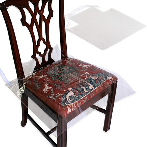 LAMINET Heavy-Duty Crystal-Clear Dining Chair Protectors - Protects All-Over from Dust, Dirt, Spills, Pet Hair/Dander, Paws and Claws! Fits Chairs Up to 41"BH x 20" FH x 20"W x 22" D (Set of 4) in Kuwait