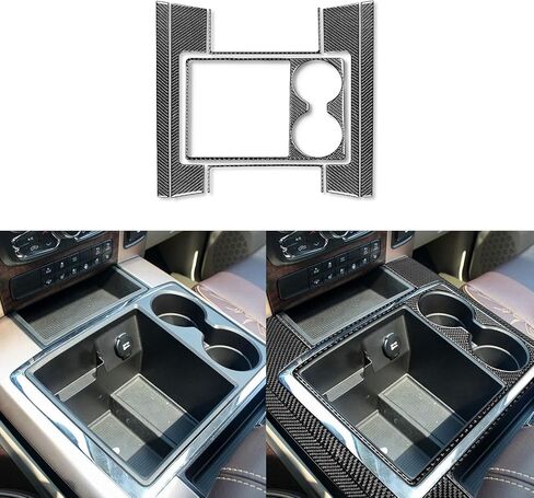 Real Carbon Fiber Center Console Gear Shift Panel Frame Trim Sticker Set Compatible with Ram 1500 2500 3500 2013 2014 2015 Auto Interior Accessories Black 7pcs(Type B) in Saudi Arabia