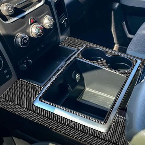 Real Carbon Fiber Center Console Gear Shift Panel Frame Trim Sticker Set Compatible with Ram 1500 2500 3500 2013 2014 2015 Auto Interior Accessories Black 7pcs(Type B) in Saudi Arabia
