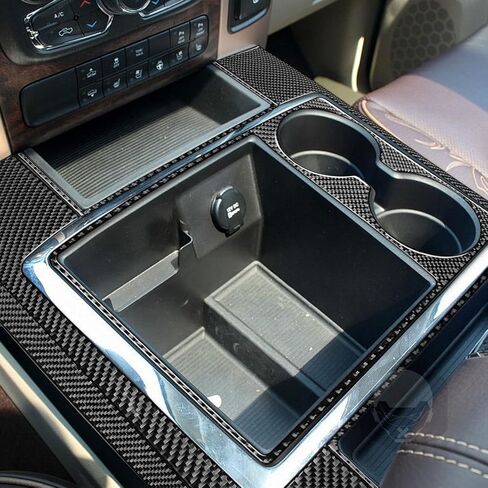 Real Carbon Fiber Center Console Gear Shift Panel Frame Trim Sticker Set Compatible with Ram 1500 2500 3500 2013 2014 2015 Auto Interior Accessories Black 7pcs(Type B) in Saudi Arabia