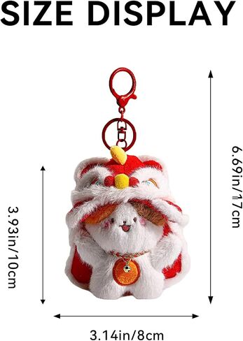 Chinese Style Traditional Lion Dance Keychain Kawaii Cute in Saudi Arabia