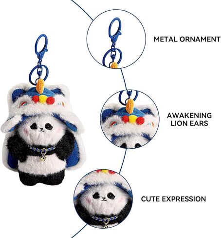 Chinese Style Traditional Lion Dance Keychain Kawaii Cute in Kuwait