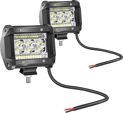 7 Inch LED Pods, 2Pcs 156W 12V 24V Triple Row Light Bar with Spot Flood Combo, Offroad Fog/Driving Lights, Waterproof LED Work Lights for Truck Boat ATV UTV SUV, Bright White Beam in Kuwait