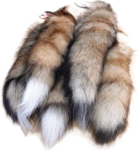 فراء ثعلب أحمر أصلي حقيقي بطول 35.56 سم + طول مع خيار سلسلة المفاتيح لعرض الديكورات التنكرية الساحرة in Kuwait