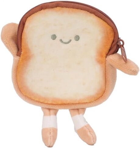 Cartoon Toast Coin Purse Keychain Women Cute Plush Bread Doll Earphone Coin Key Bag Pendant Gifts in Saudi Arabia