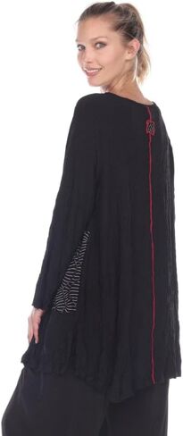 Moonlight Pucker Weave Tunic with Contrast Trim - 2754 in Saudi Arabia