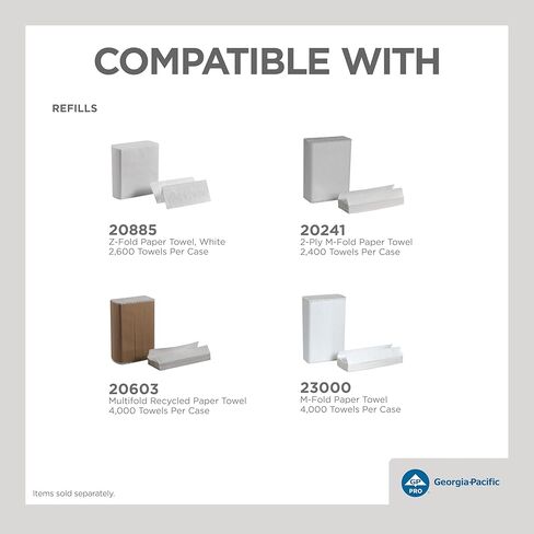 موزع مناشف ورقية قابل للطي/متعدد الطي من GP PRO (جورجيا والمحيط الهادئ)، أبيض، 56630/01، 11.100 بوصة عرض × 5.500 بوصة عمق × 15.400 بوصة ارتفاع in Kuwait