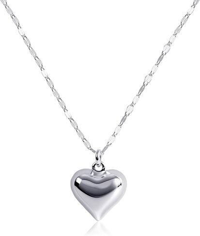 Small Silver Heart Necklace for Women - Hypoallergenic Dainty 925 Sterling Silver Heart Pendant on Delicate Chain in Saudi Arabia