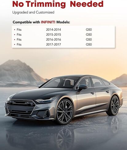سجادات أرضية YHTAUTO تناسب 2014-2017 Infiniti Q50، TPE لجميع الأحوال الجوية سجادات السيارة مقاومة للماء ومضادة للانزلاق وعديمة الرائحة، ملحقات السيارة الداخلية وبطانة الصف الثاني in Saudi Arabia