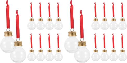 Ciieeo 10pcs Christmas Ball Shape Plastic Sand Art Bottles Spherical Clear Plastic Potions Bottles Christmas Cocktail Ornament Balls for Diy Wedding Party Gift Crafts Decoration in Saudi Arabia
