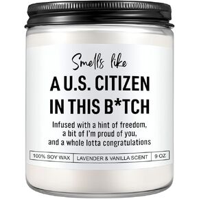 Scented Candle, US Citizenship Gifts, New American Citizen Gifts, Proud to Be an American, Citizenship Party Decorations, Congratulations Presents for New Citizens in Saudi Arabia