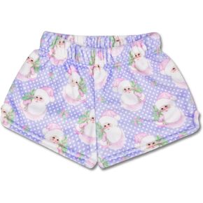 iscream Big Girls Silky Soft Plush Fun Print Fleece Shorts - Holiday Twinkle Collection in Kuwait