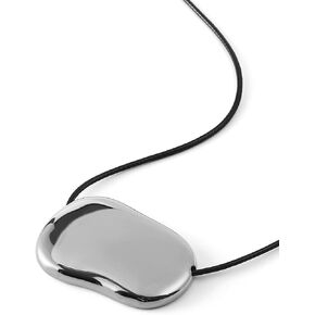 Bean Pendant Necklace for Women, Minimalist Pebble Charm on Adjustable Black Cord, Chunky Gold Statement Necklace in Saudi Arabia