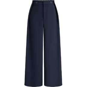 بنطال CIDER نسائي واسع الساق بخصر متوسط ​​كاجوال أنيق بأزرار in Kuwait