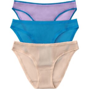 OnGossamer Women's Intimate Apparel Mesh Low-Rise Bikini Panty, Champagne/Blue/Purple, Medium in Saudi Arabia