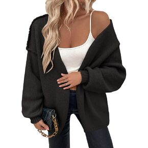 Women’s Oversized Knit Cardigan, Open Front Long Sleeve Chunky Sweater, Soft Cozy Beige Cardigan for Fall & Winter Layering in Saudi Arabia