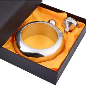 قارورة سوار للنساء، قارورة خمر للنبيذ الكحولي، 304 قارورة معصم من الفولاذ المقاوم للصدأ مجموعة قمع هدية للفتيات / سيدة الرقص وحفلات أعياد الميلاد (كريستال أسود) in Kuwait