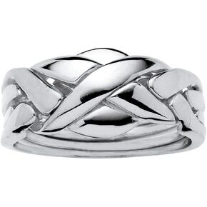 Palm Beach Jewelry Platinum Plated Commitment Symbol Puzzle Ring in Saudi Arabia