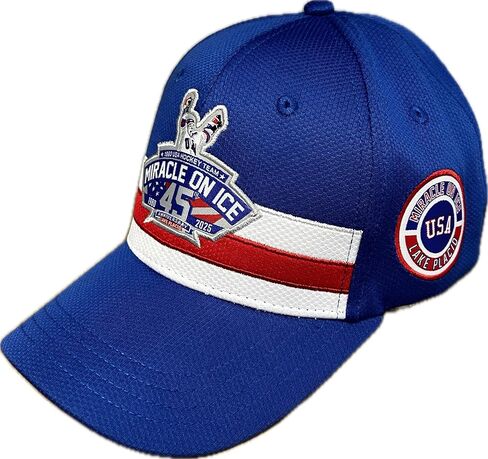 قبعة بيسبول للذكرى الخامسة والأربعين للهوكي الأمريكي لعام 1980 (1980-2025) - ملابس هوكي أمريكية مرخصة رسميًا باللون الأزرق in Kuwait