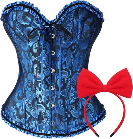 2 Pcs Corset Tops & Headband Lace Push up Bodysuit for Women Halloween Costume Cosplay Party in Saudi Arabia
