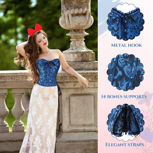 2 Pcs Corset Tops & Headband Lace Push up Bodysuit for Women Halloween Costume Cosplay Party in Saudi Arabia